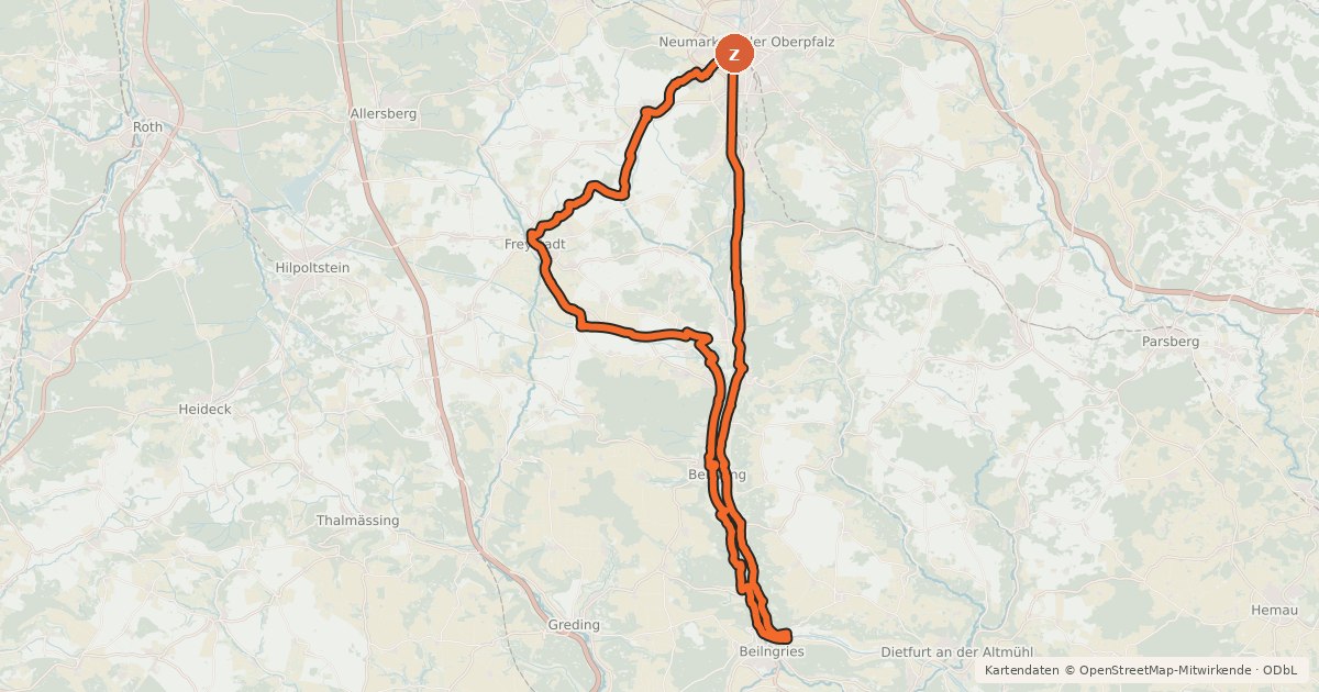 Kartenübersicht der Radroute Kultur-Tour an zwei Kanälen