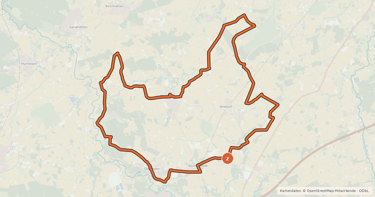 Kartenübersicht der Radroute KulturAltiv-Tour