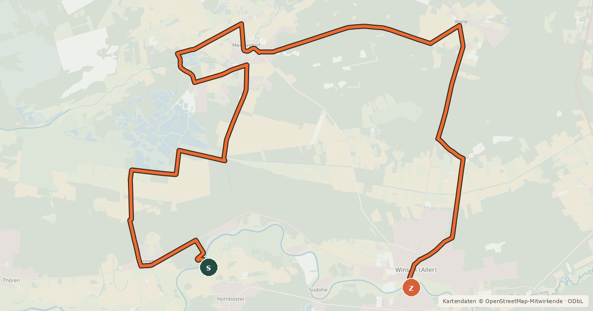 Kartenübersicht der Radroute Kulturroute Hannover, Alternativroute - Aussicht auf die Seenlandschaft