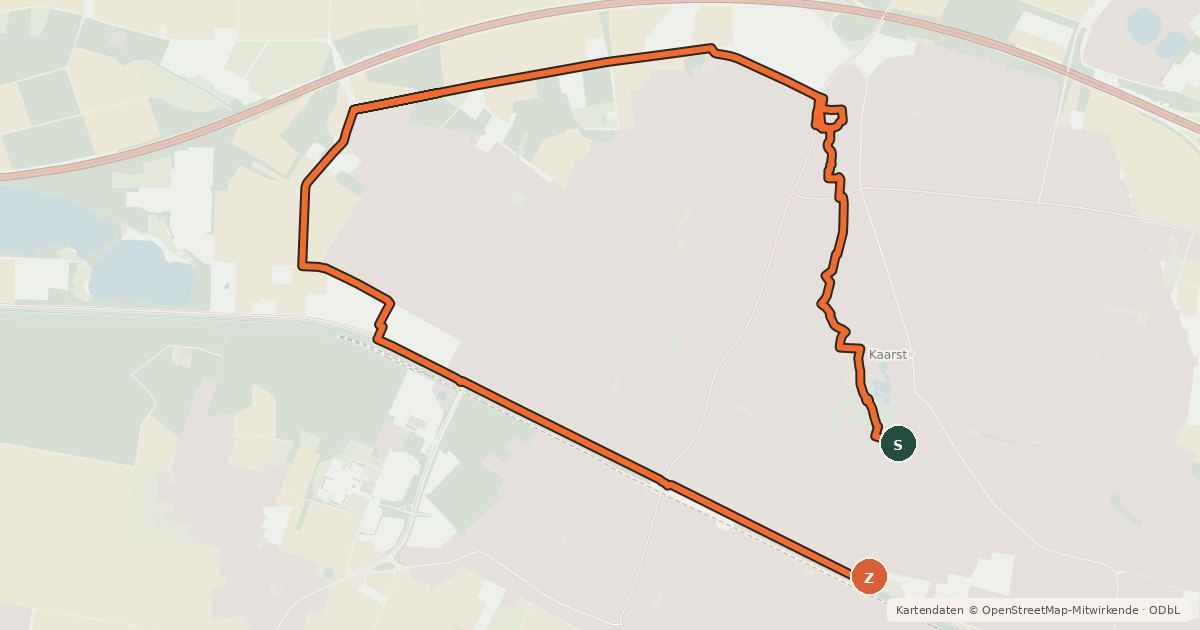 Kartenübersicht der Radroute Kunst- und Denkmalroute (Nord)