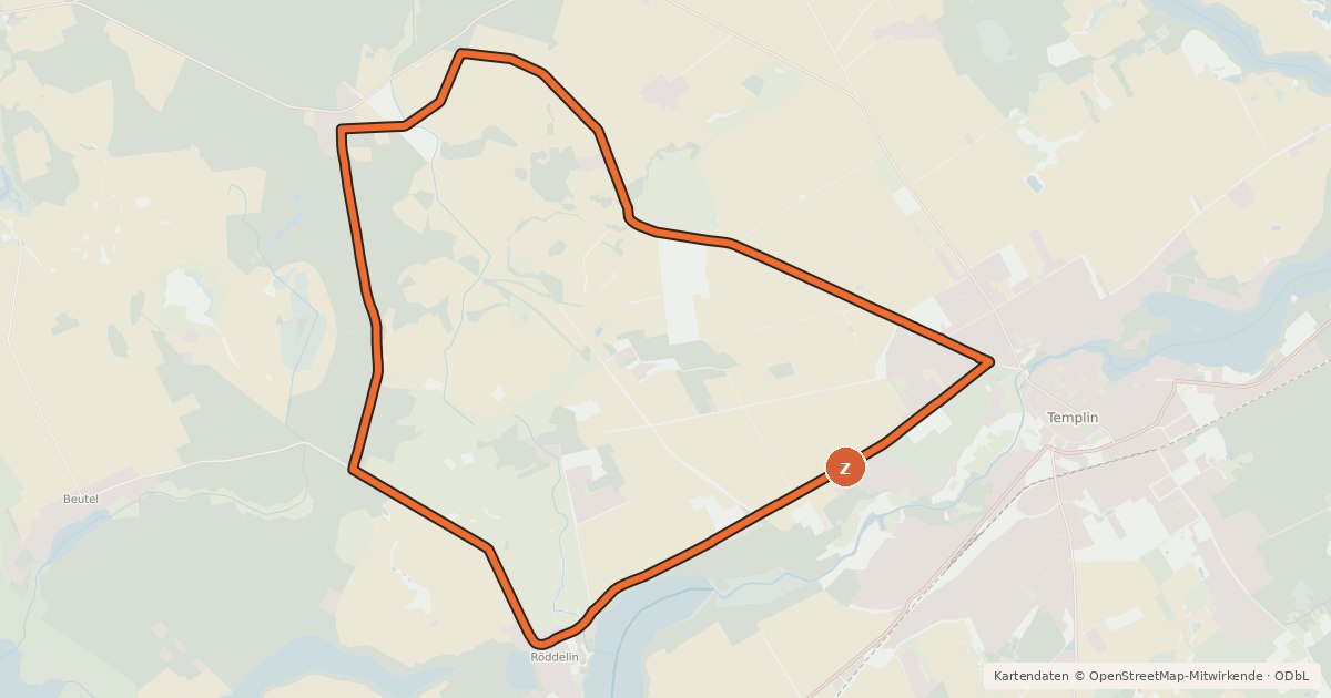 Kartenübersicht der Radroute Kurze Alleen-Tour