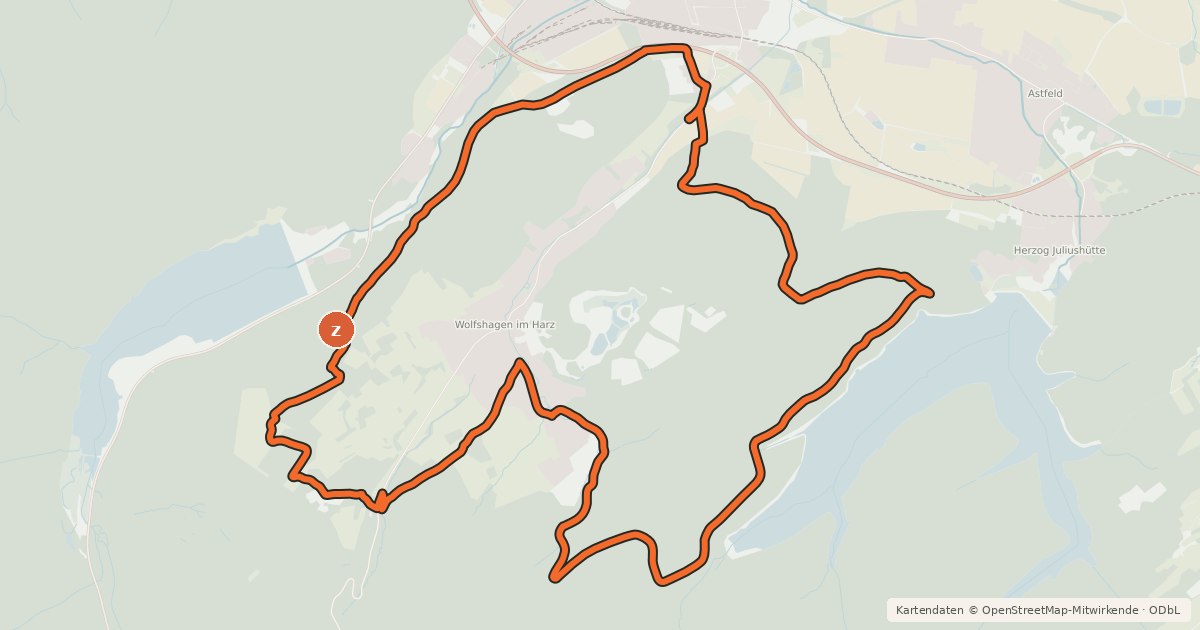 Kartenübersicht der Radroute L2 (Leichte Stausee-Tour)
