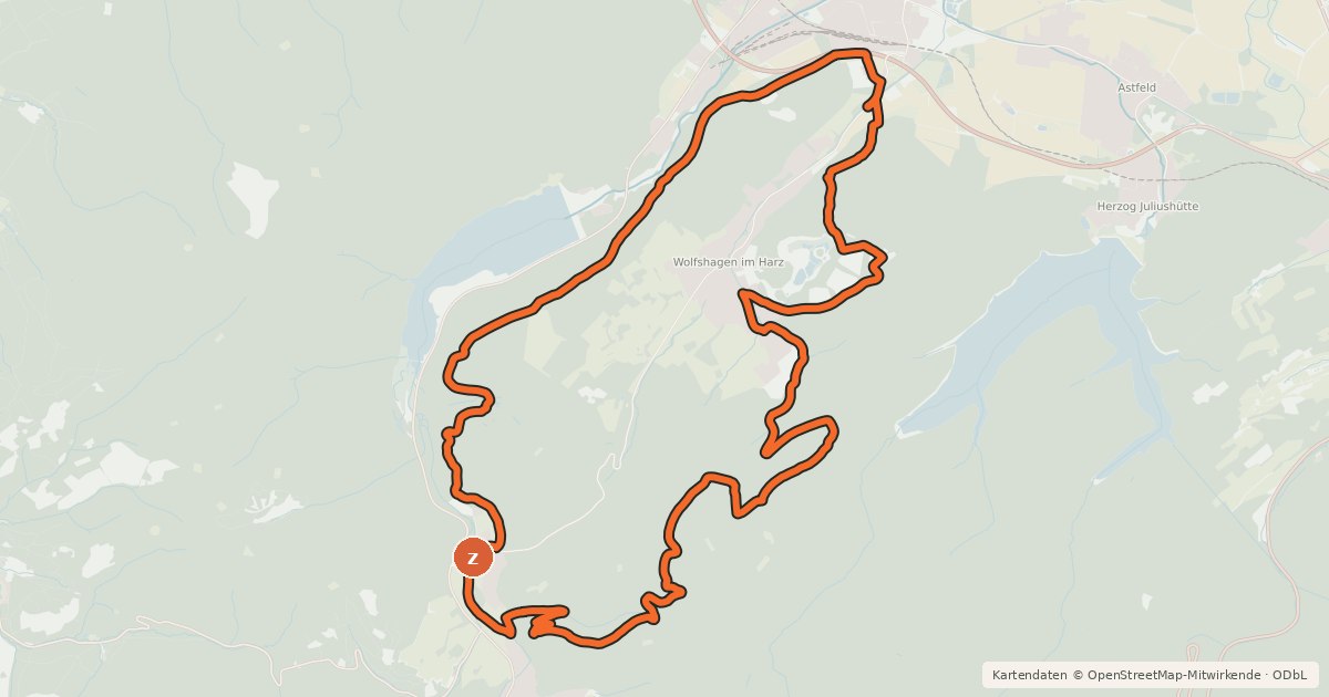 Kartenübersicht der Radroute L3 (Rote Klippen-Tour)