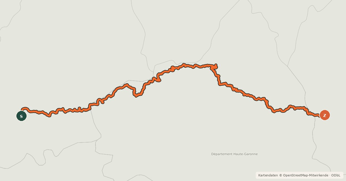 Kartenübersicht der Radroute La Vallée du Lot à vélo