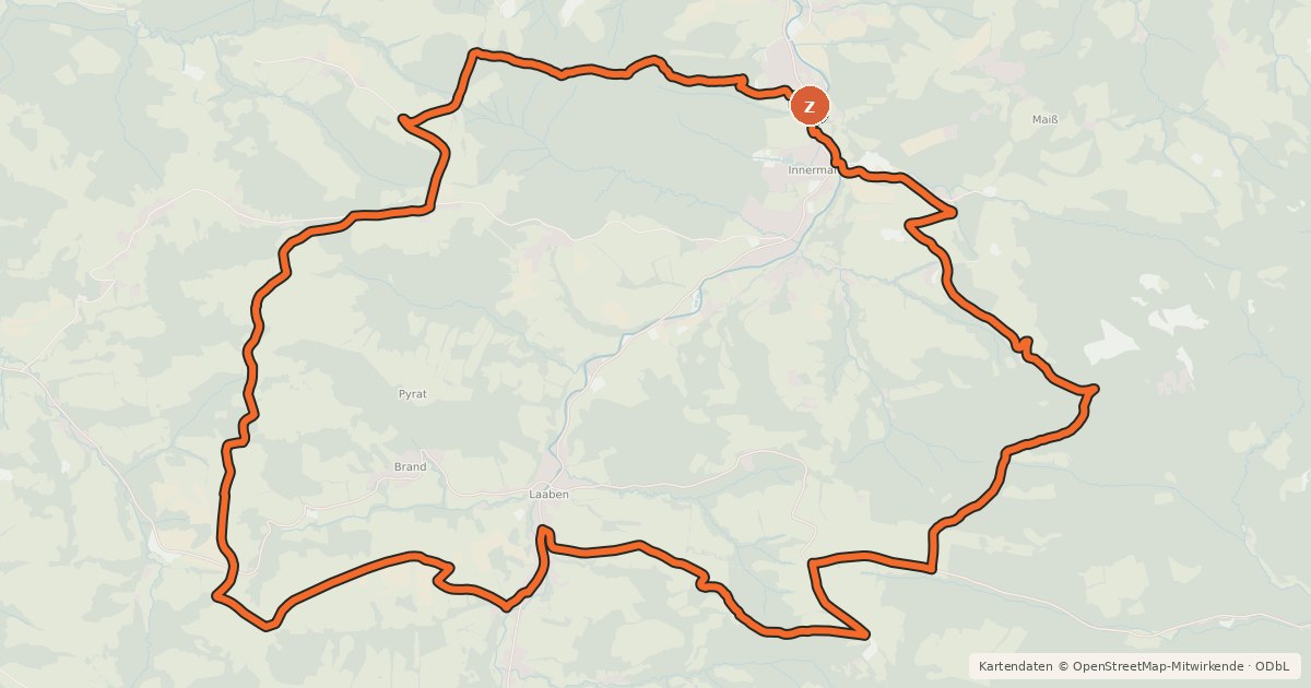 Kartenübersicht der Radroute Laaben-Strecke