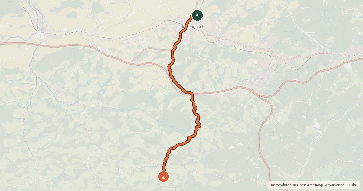 Kartenübersicht der Radroute Laabentalradweg