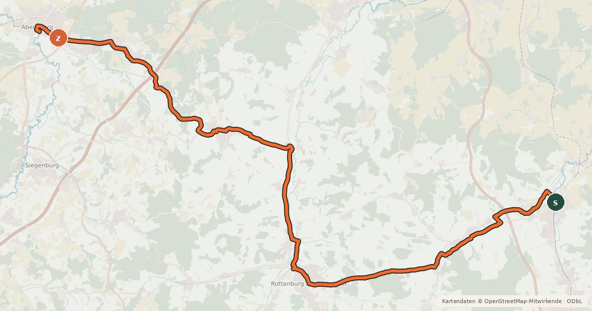 Kartenübersicht der Radroute Laber-Abens-Radweg