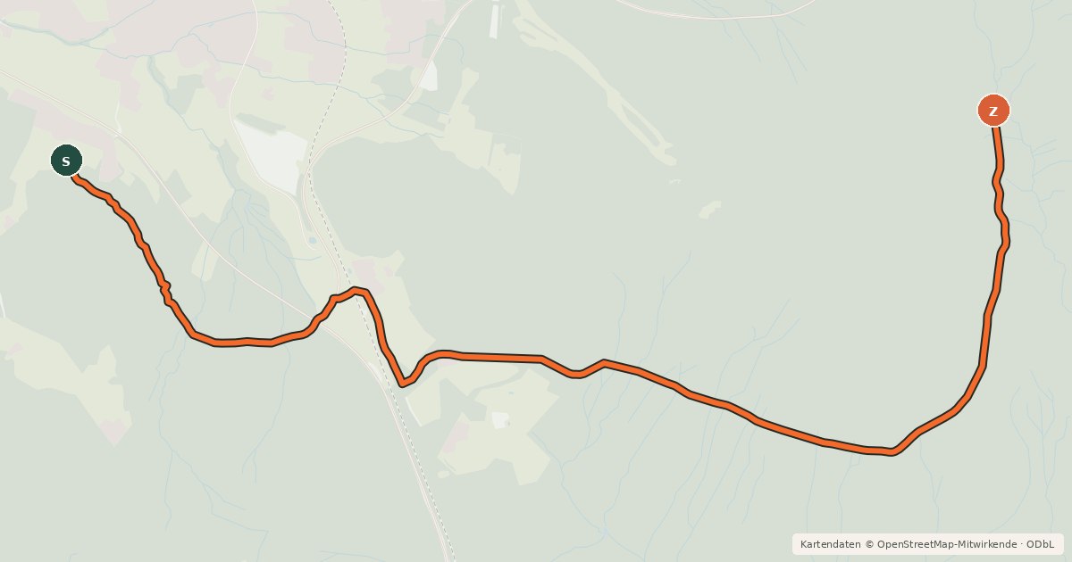 Kartenübersicht der Radroute Lady-Trail
