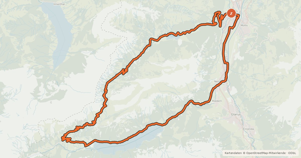 Kartenübersicht der Radroute Längenegg Bike