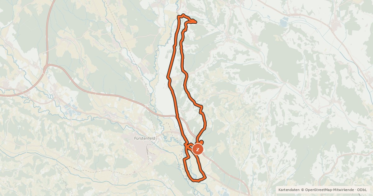 Kartenübersicht der Radroute Lahnbach-Radweg