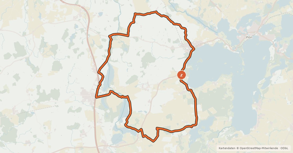Kartenübersicht der Radroute Land-Tour