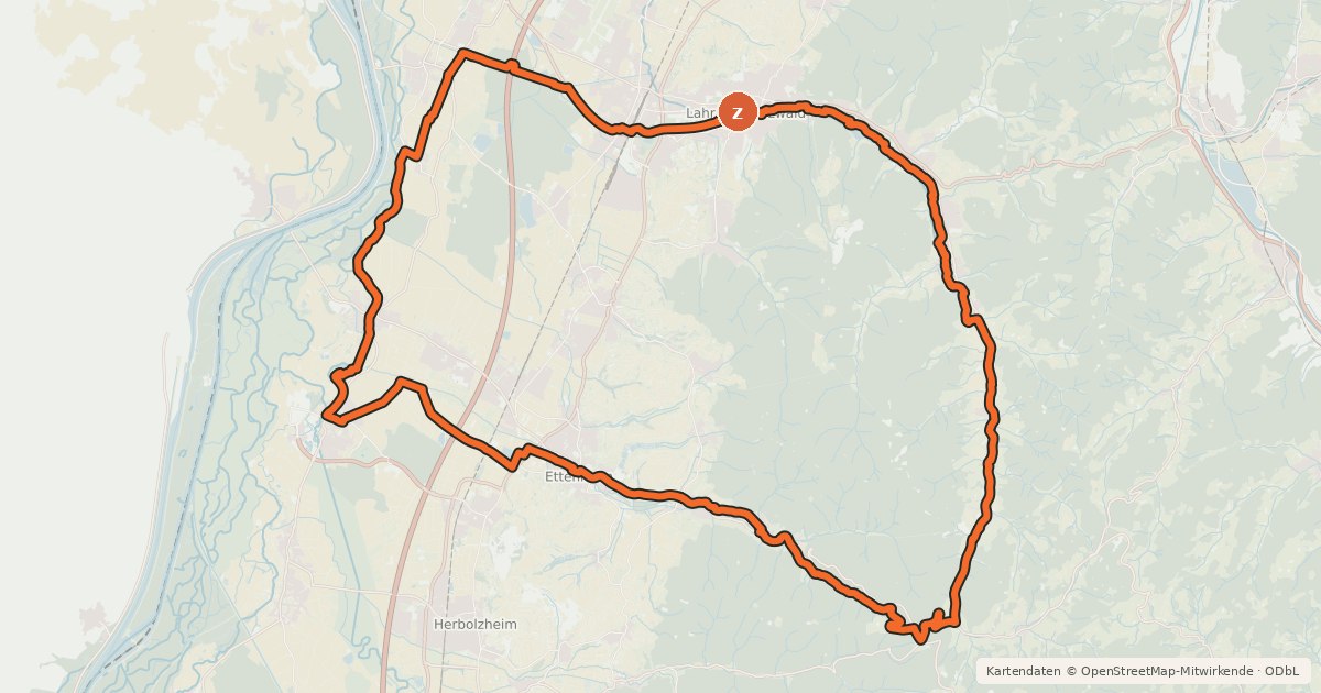 Kartenübersicht der Radroute LandelinTour