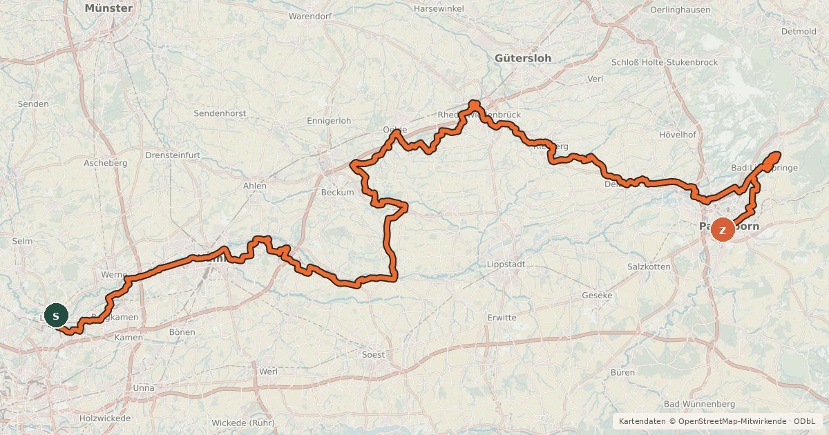 Kartenübersicht der Radroute LandesGartenSchau-Route