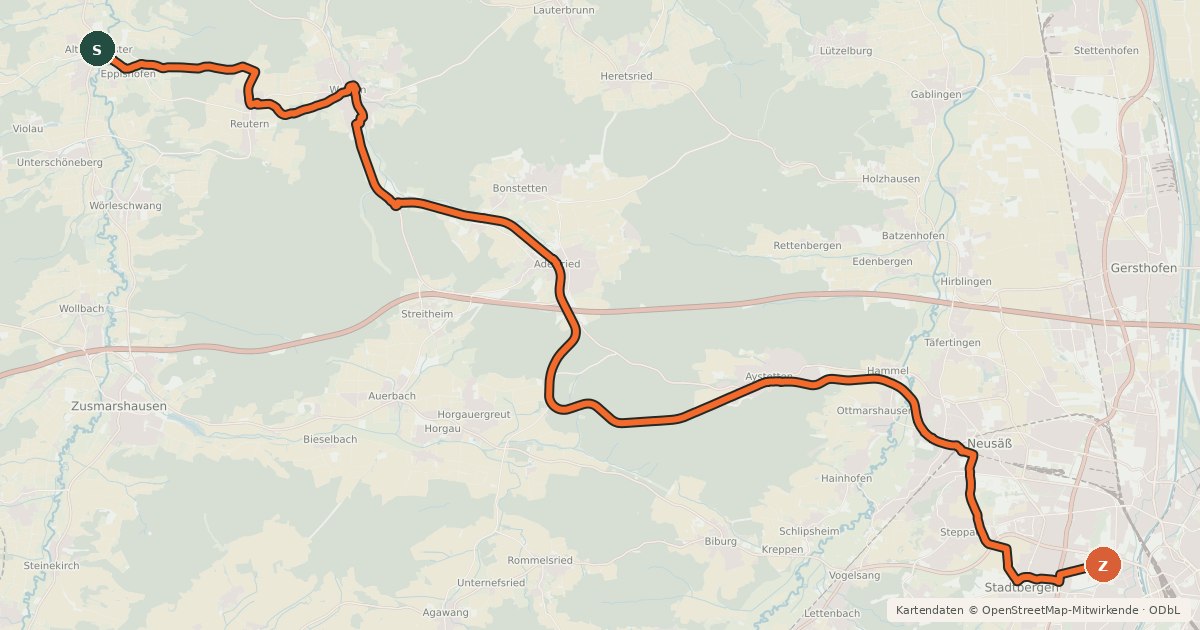 Kartenübersicht der Radroute Landrat-Dr.-Frey-Radweg
