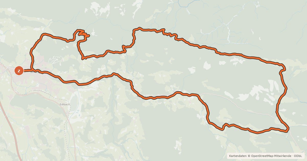 Kartenübersicht der Radroute Langfirst Tour