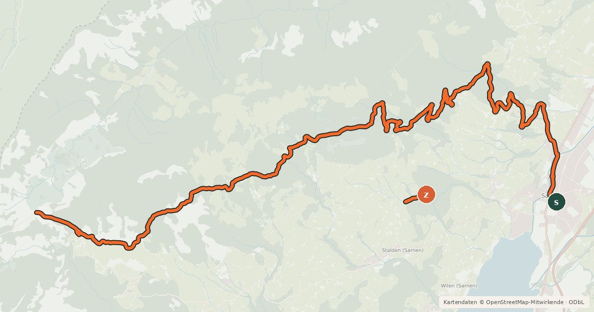 Kartenübersicht der Radroute Langisbike