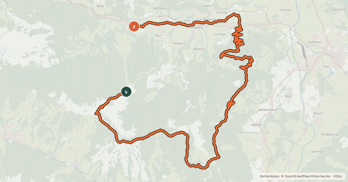 Kartenübersicht der Radroute LE 06 | Panorama Tour