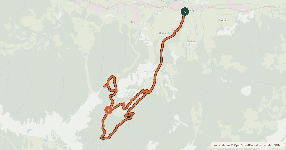 Kartenübersicht der Radroute LE 10 | Matzalm-Trail Tour