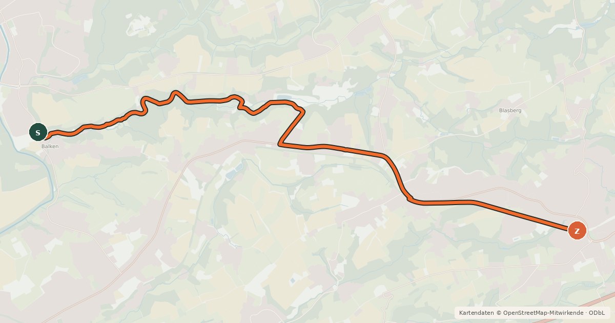 Kartenübersicht der Radroute Leichlingen (10) - Burscheid (11)