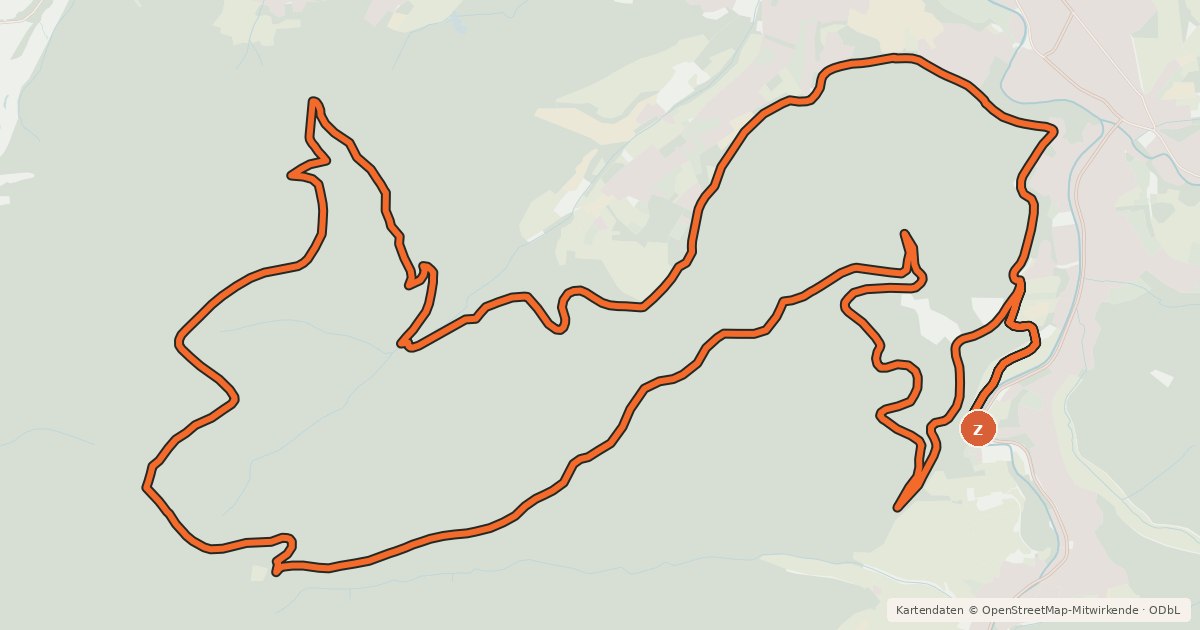 Kartenübersicht der Radroute Leisberg-Trail