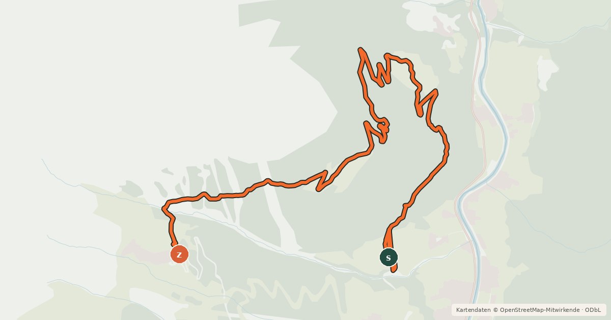 Kartenübersicht der Radroute Leiterberg Trail