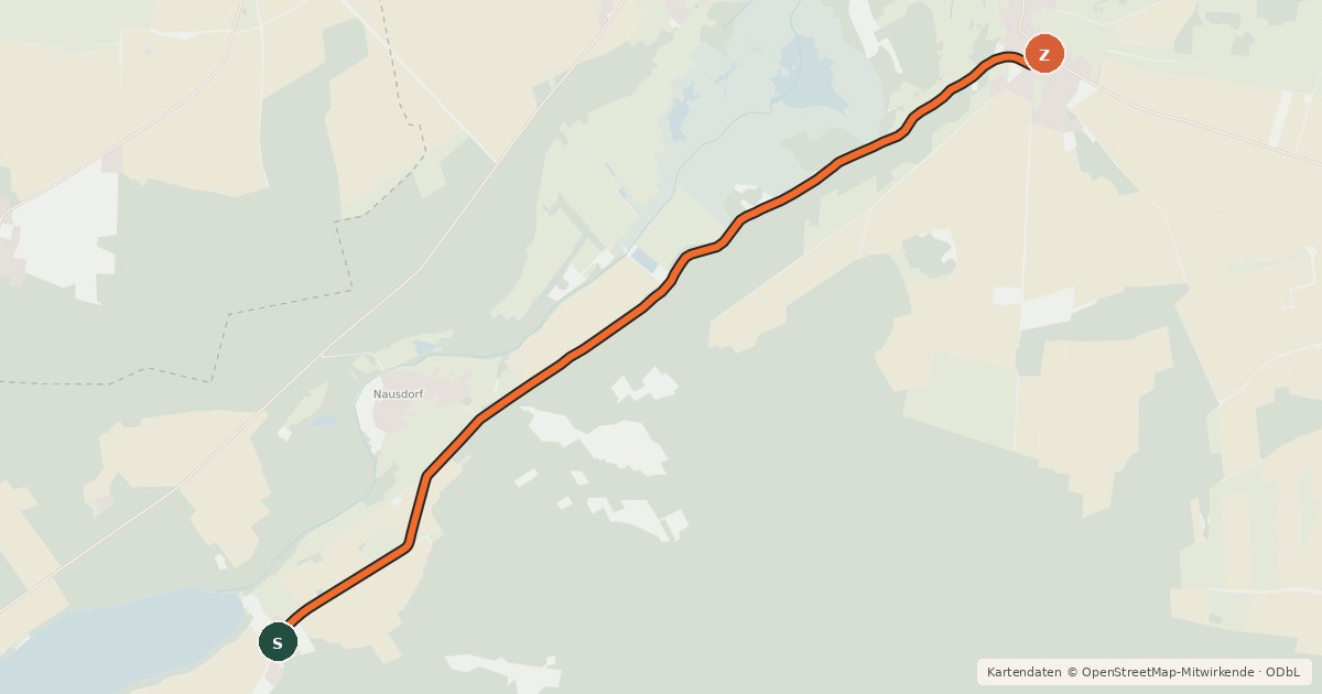 Kartenübersicht der Radroute Lenzen-Elbtalaue (08) - Karstädt (14)