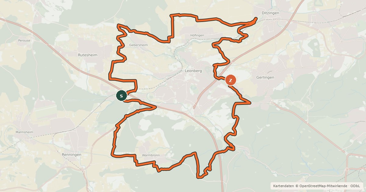 Kartenübersicht der Radroute Leo41
