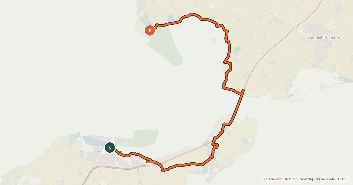 Kartenübersicht der Radroute Leuchtturmtour