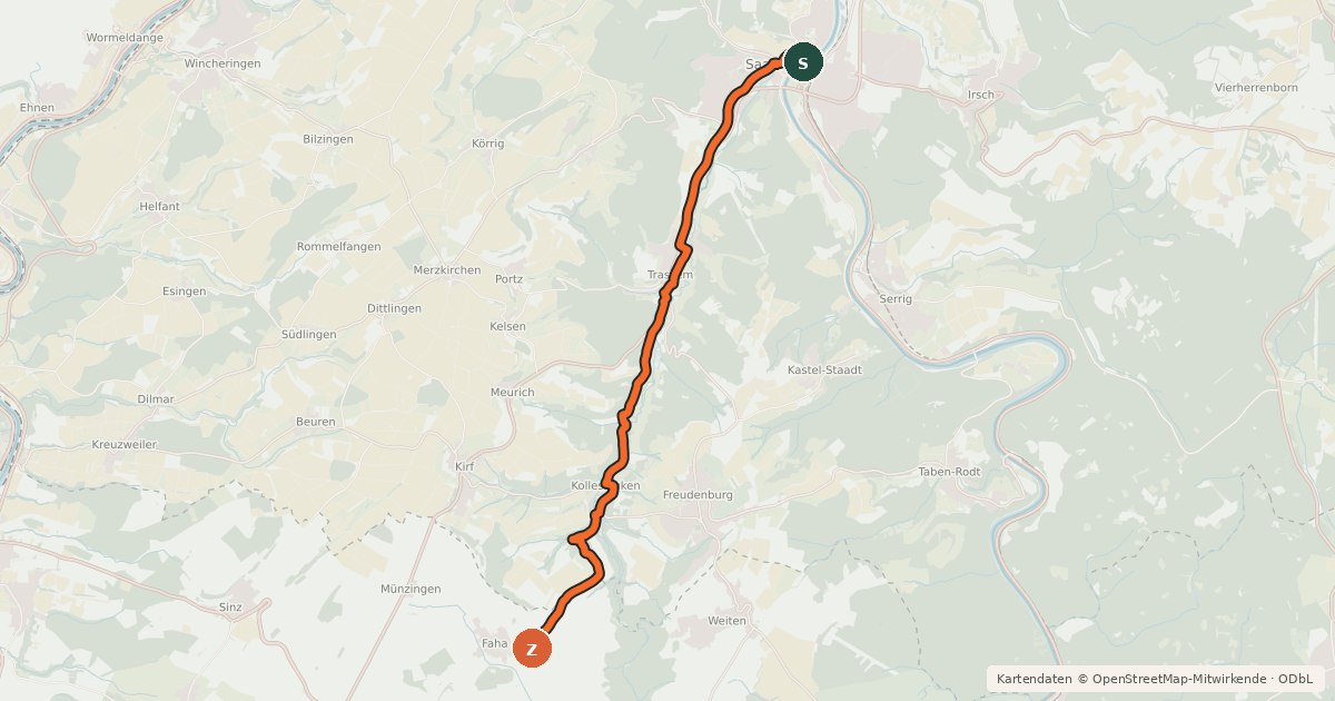 Kartenübersicht der Radroute Leuktal-Radweg