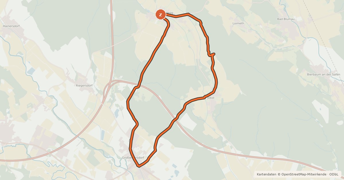 Kartenübersicht der Radroute Lindeggertour
