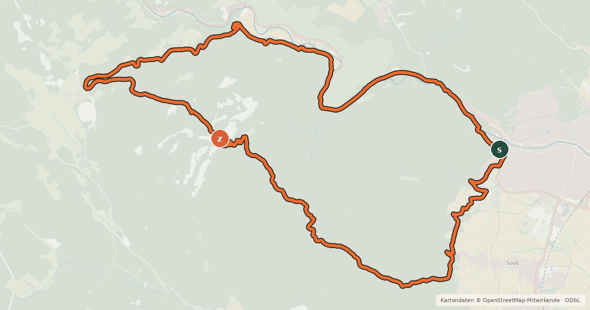 Kartenübersicht der Radroute Lindkogel-Strecke
