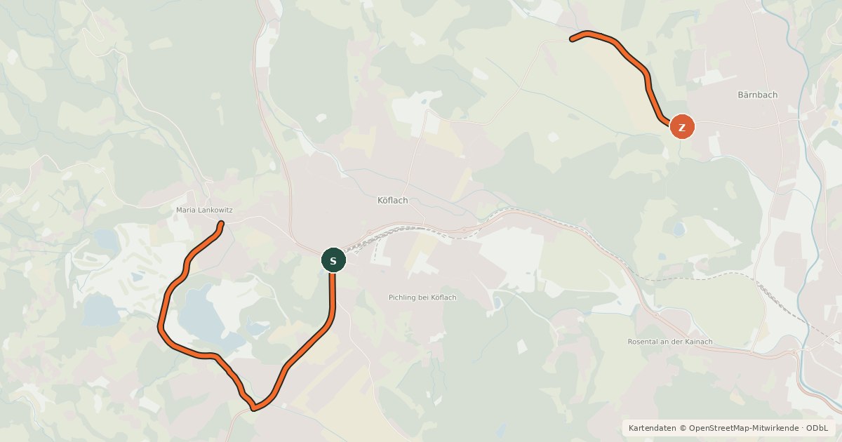 Kartenübersicht der Radroute Lipizzaner Radweg