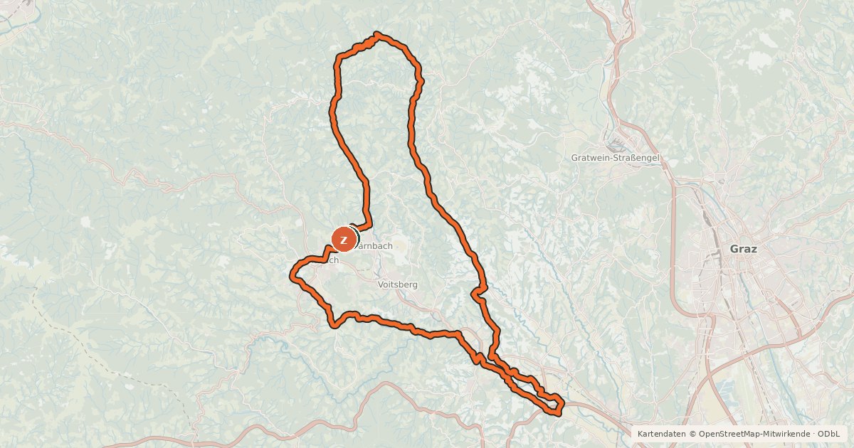 Kartenübersicht der Radroute Lipizzaner Tour