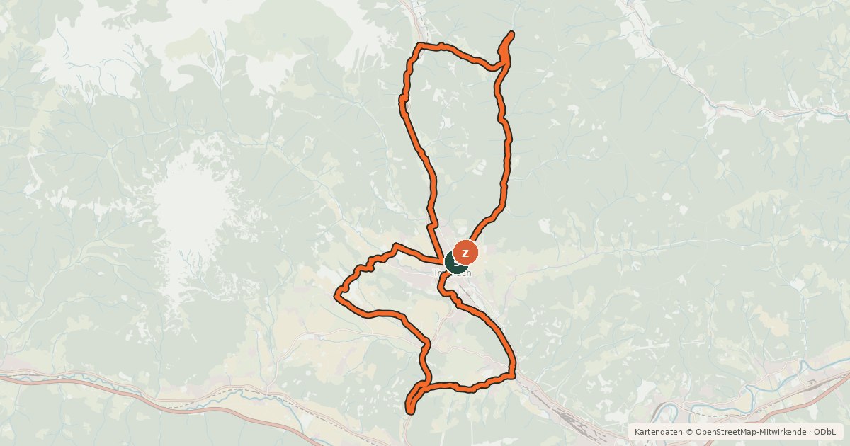 Kartenübersicht der Radroute LN01 - Gemeinden-Runde