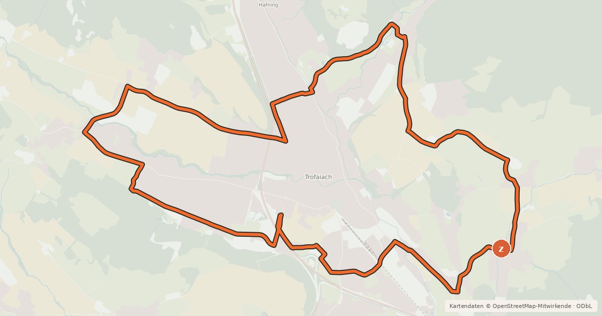 Kartenübersicht der Radroute LN02 - Panorama Bike