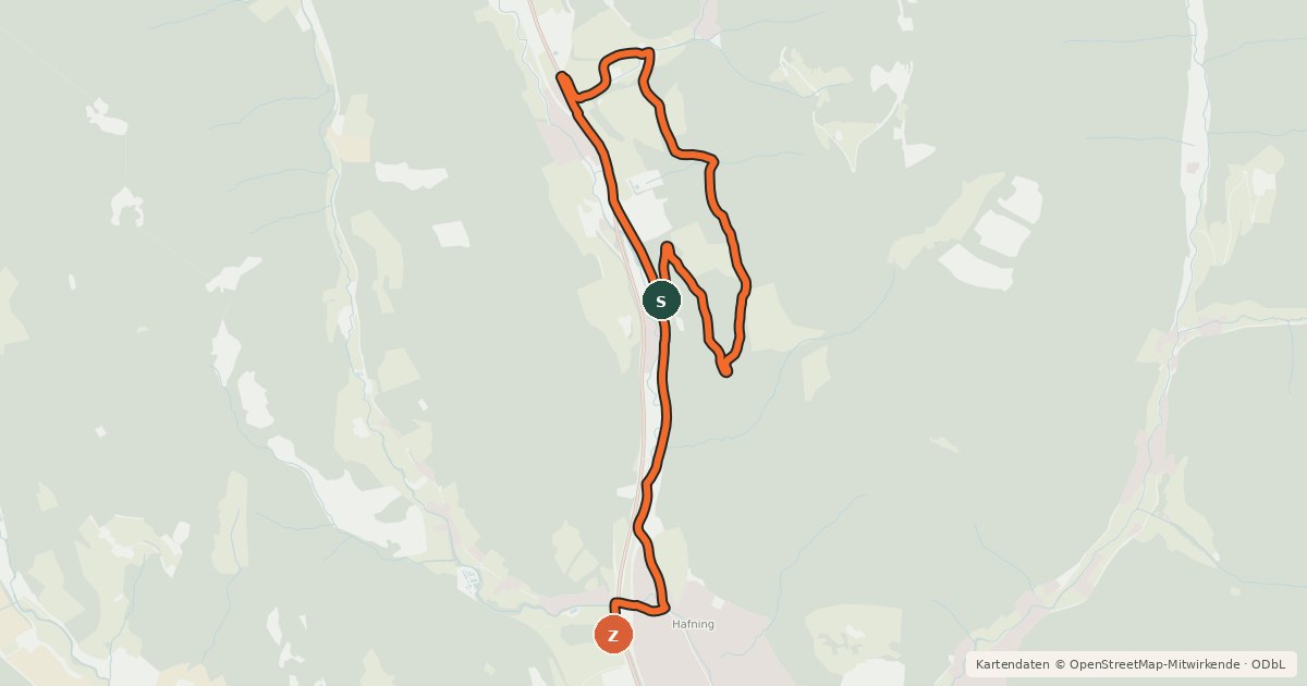 Kartenübersicht der Radroute LN04 - Damhirschrunde