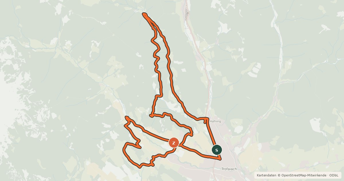 Kartenübersicht der Radroute LN08 - Weidau MTB