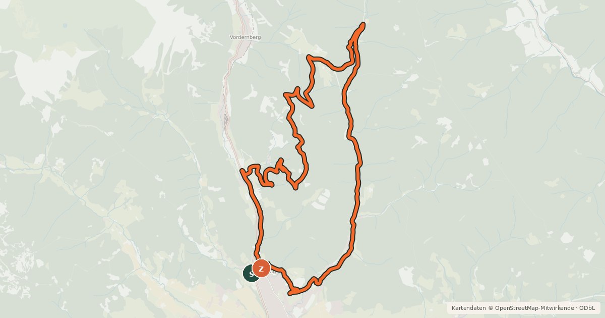 Kartenübersicht der Radroute LN10 - Silbersberg