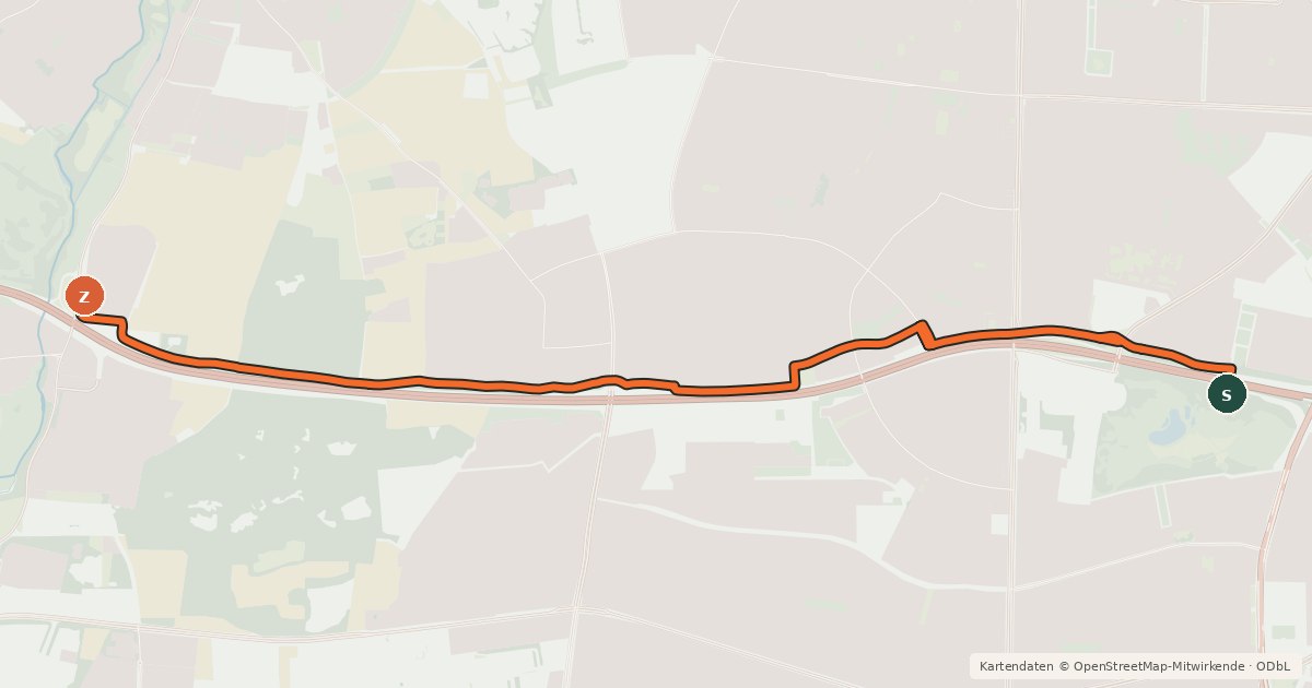 Kartenübersicht der Radroute Lochham - Westpark