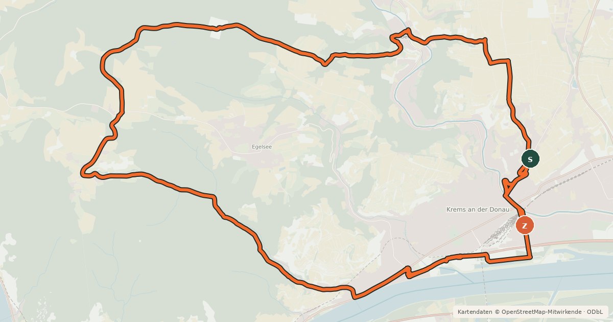 Kartenübersicht der Radroute Lössterrassen-Strecke