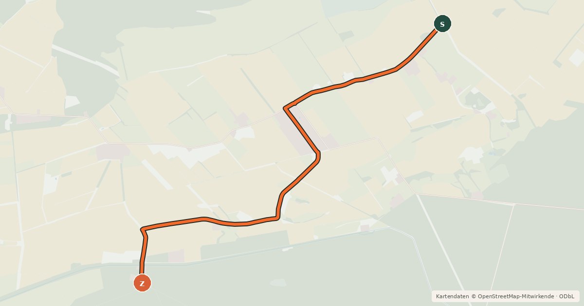 Kartenübersicht der Radroute Löwenberger Land (18) - Kremmen (38)