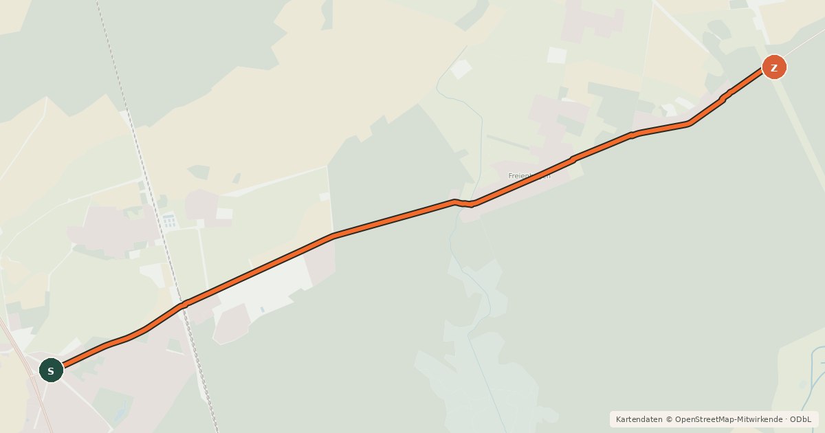 Kartenübersicht der Radroute Löwenberger Land (19) - Liebenwalde (71)
