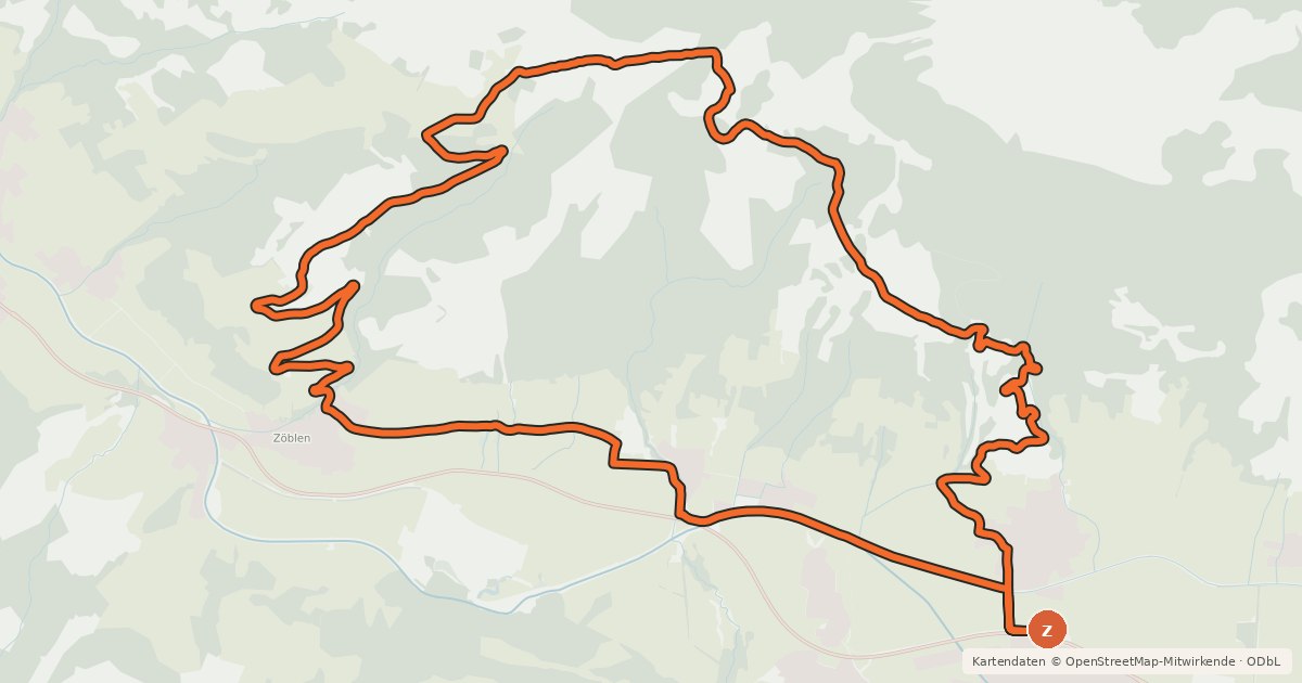 Kartenübersicht der Radroute Lohmoosrunde
