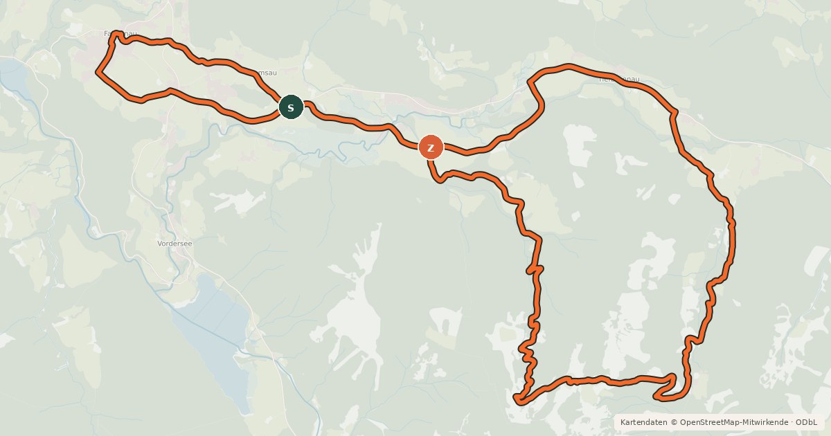 Kartenübersicht der Radroute Loibersbacher Höhe Bike&Hike