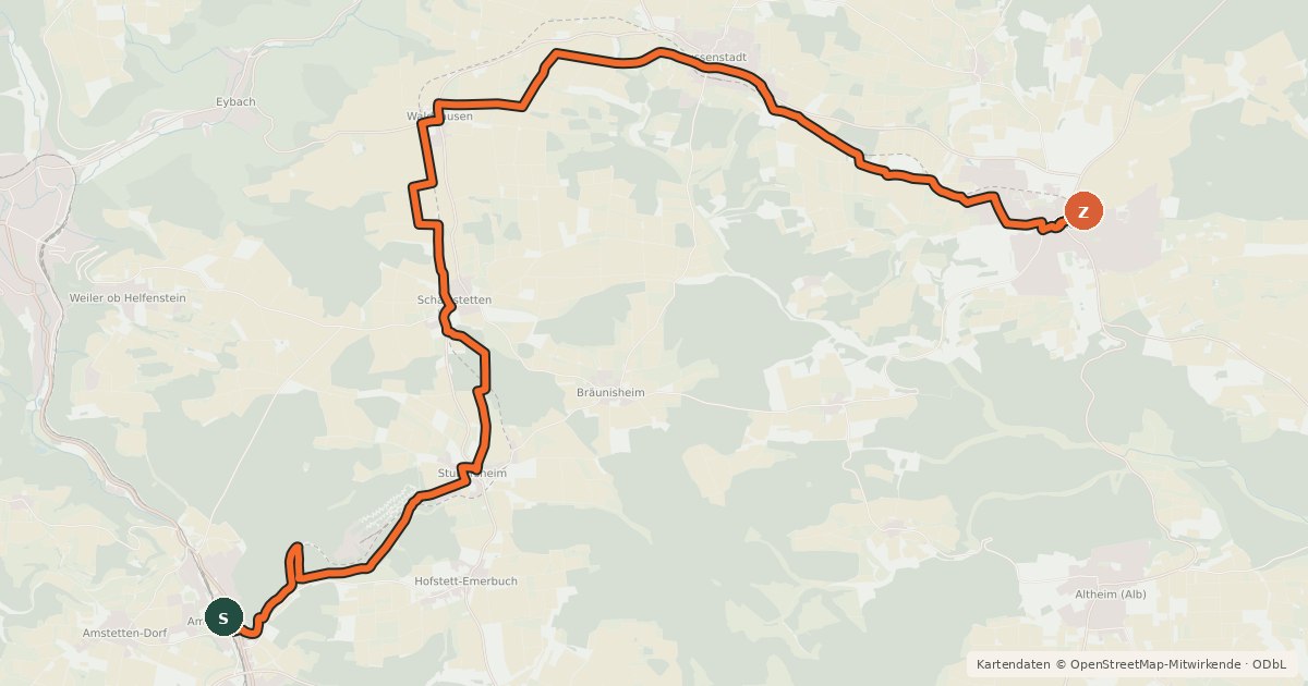 Kartenübersicht der Radroute Lokalbahnradweg