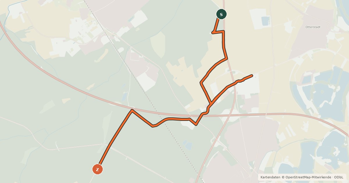 Kartenübersicht der Radroute Lokales Radwegenetz Speyer