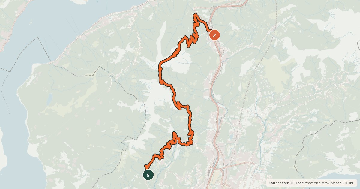 Kartenübersicht der Radroute Lugano Bike Tappa 3