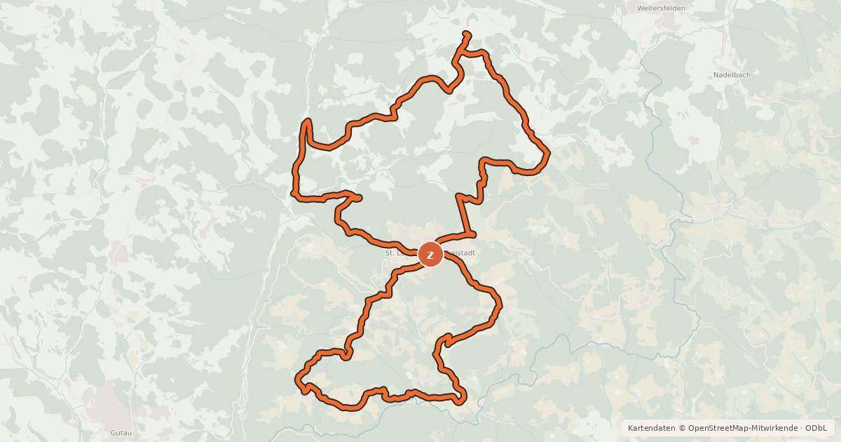 Kartenübersicht der Radroute M10 Weltuntergangs - Tour
