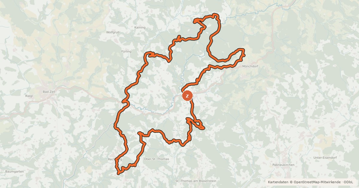 Kartenübersicht der Radroute M2 Pierbach-Tour