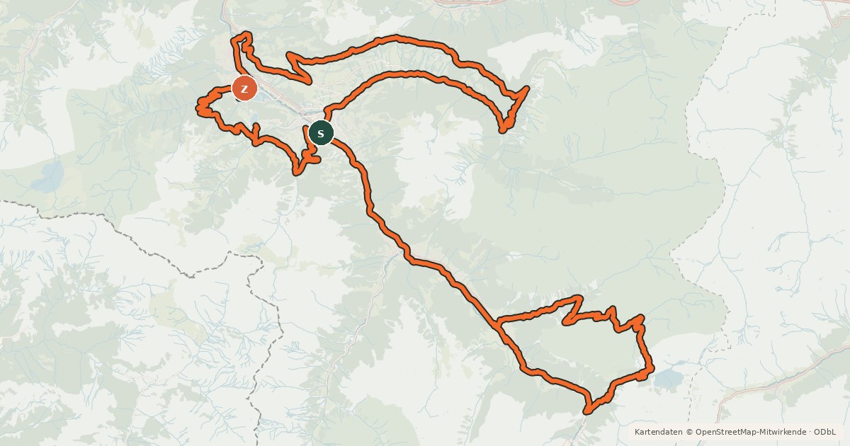 Kartenübersicht der Radroute M3 - extrem / Montafon Mountainbike Marathon